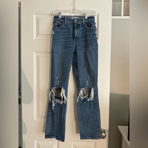 Abercrombie 90s Straight High Rise Jeans - Picture 1 of 4
